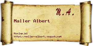 Maller Albert névjegykártya